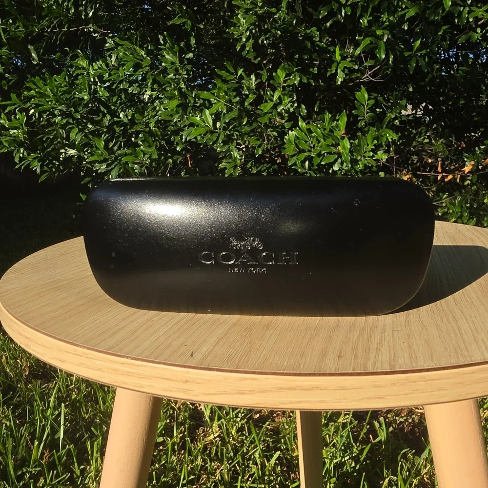 Coach New York Black Hard Shell Sunglasses Eyeglasses Clamshell Case Logo